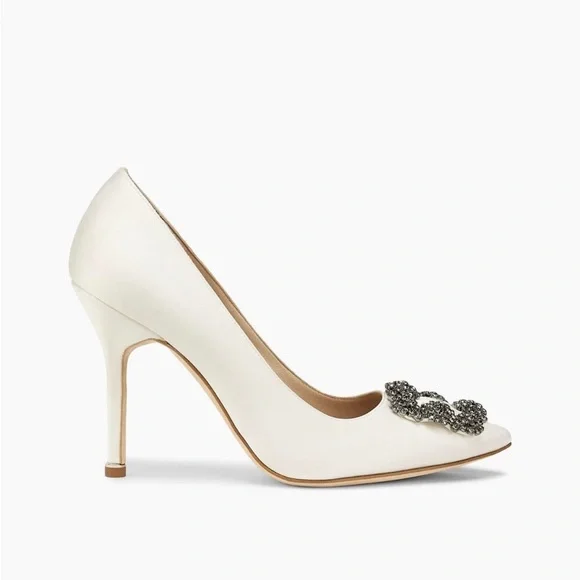 Manolo Blahnik Hangisi 105mm Satin Pumps - Picture 9 of 9